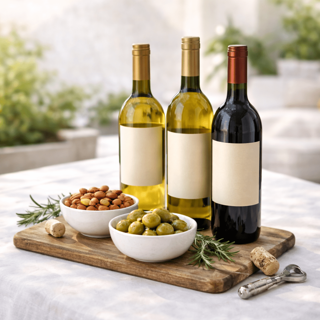 Wine & Sunset Set – regionale Weine & Snacks -
